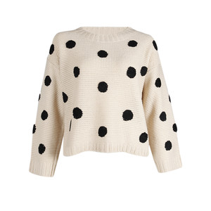 Polka Dot Sweater in Cream