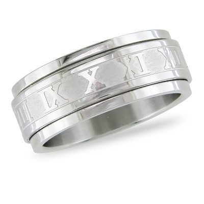 Stainless steel spinning Ring with engraving