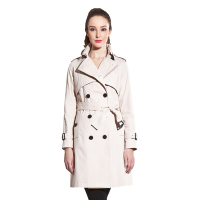 Zareen Spring Cotton Trench Coat with Double Gun Flaps