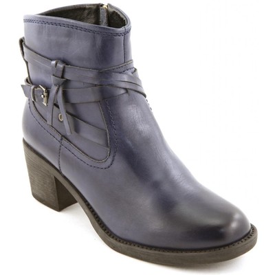 ladies boots navy blue leather