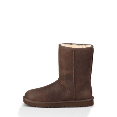 Women's Ugg 'classic Short Leather' Boot In Brownstone