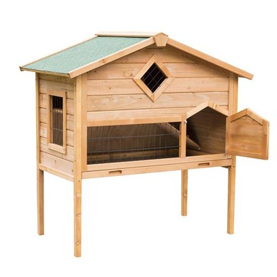 45" Wooden 2-Storey Rabbit Hutch Small Animal House Pet Cage